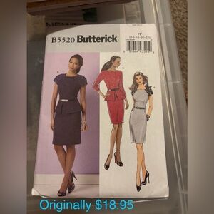 Butterick B5520 Top /Dress Sewing Pattern